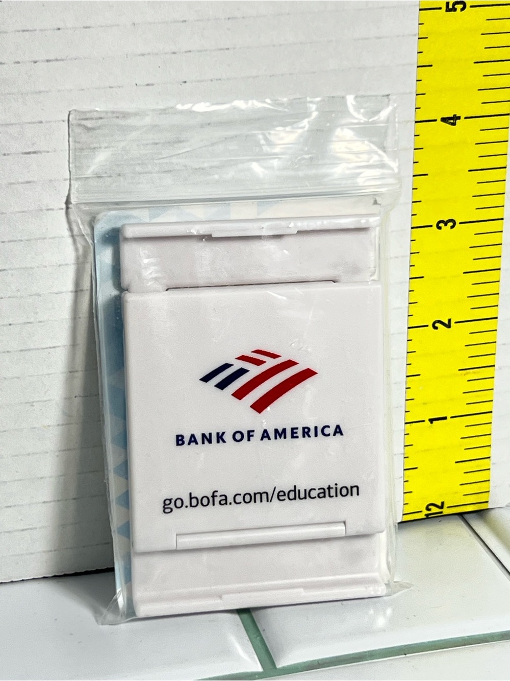 Bank of America Branded White Promotional phone holder